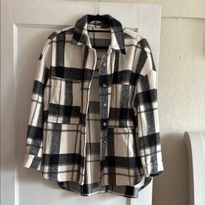 Plaid Black and White Women's Jacket
